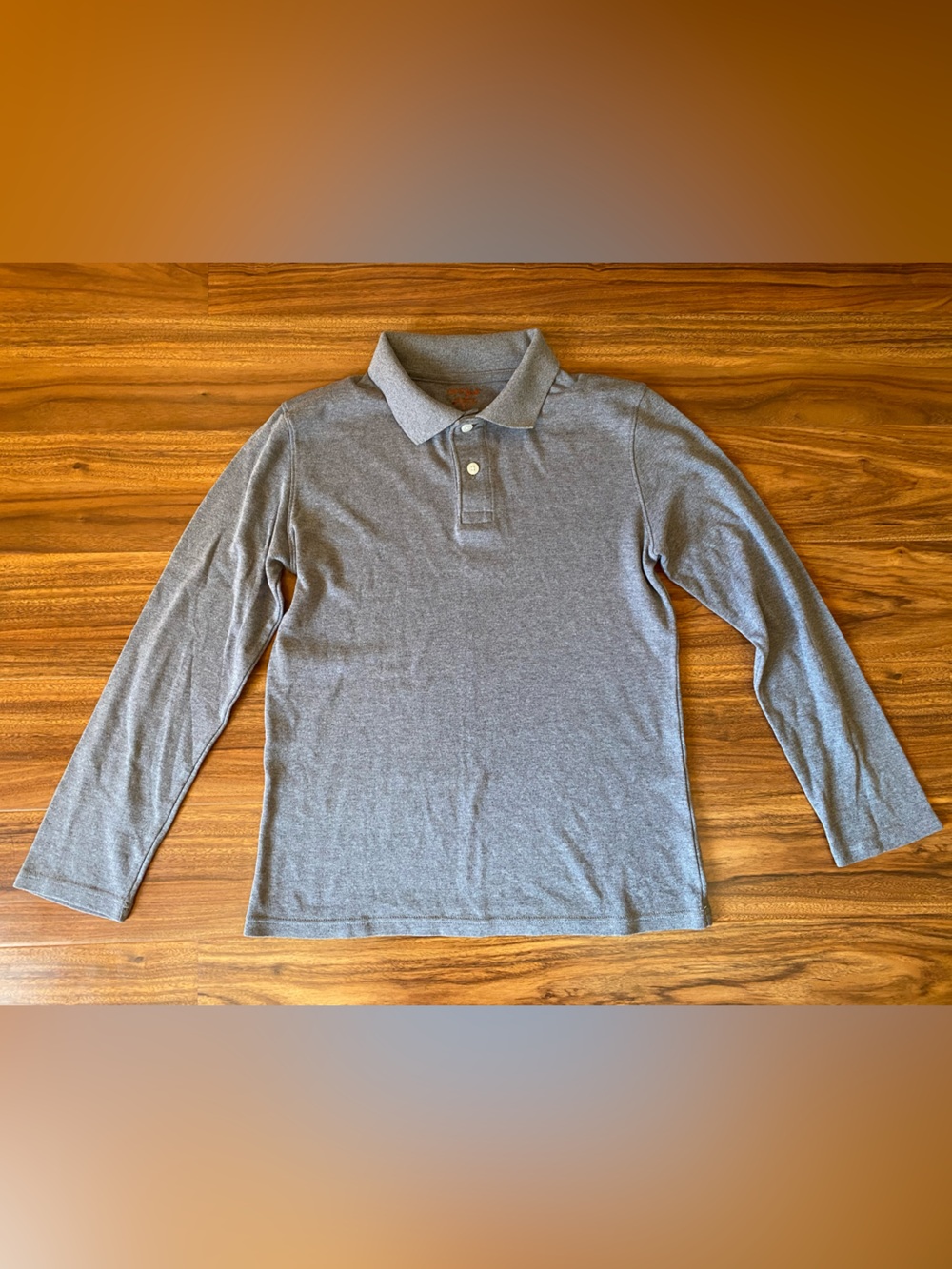 Cat & Jack long-sleeve school uniform polo shirt in heather gray L 12/14